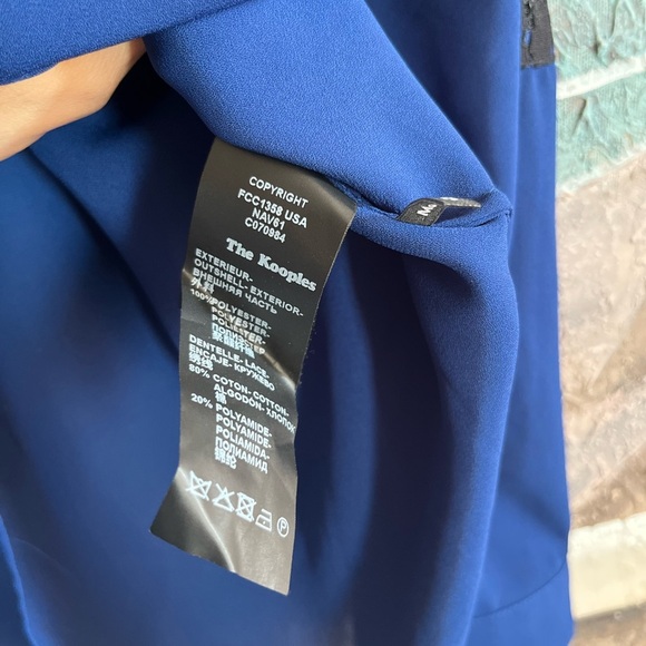 The Kooples Blue Button-down Blouse with lace trims - Picture 9 of 11